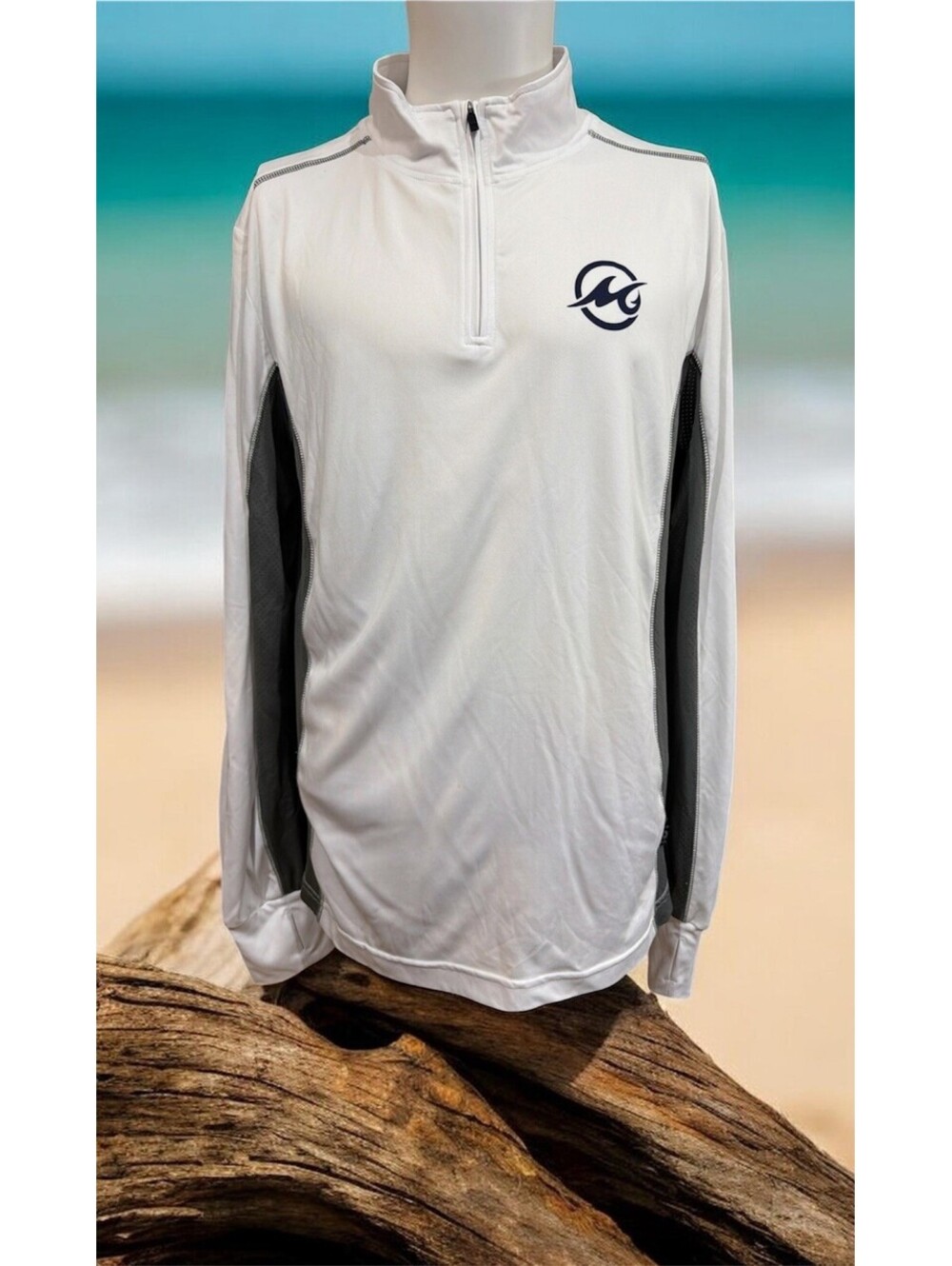 Mojo Fishing Gear LS Light Weight UPF 50+ Sun Protection 1/4 Zip Pullover Sz L
